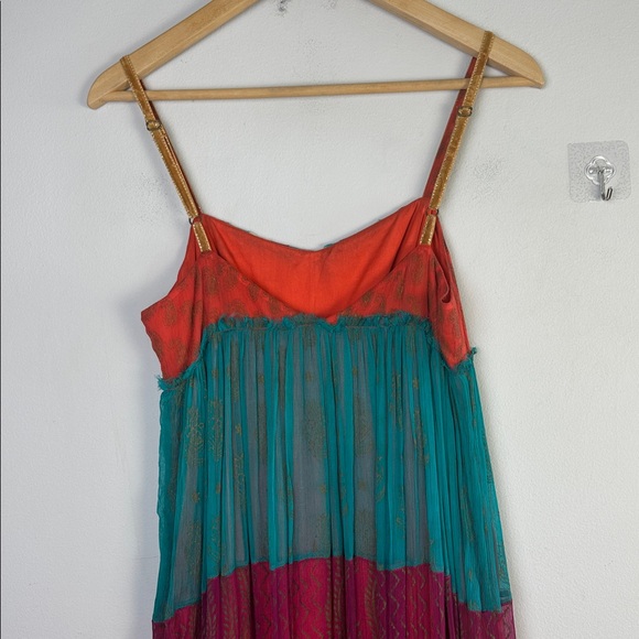 Free People Gilded Caravan Tiered Maxi Dress Size 4 Bohemian Velvet Straps Rare - Picture 13 of 16